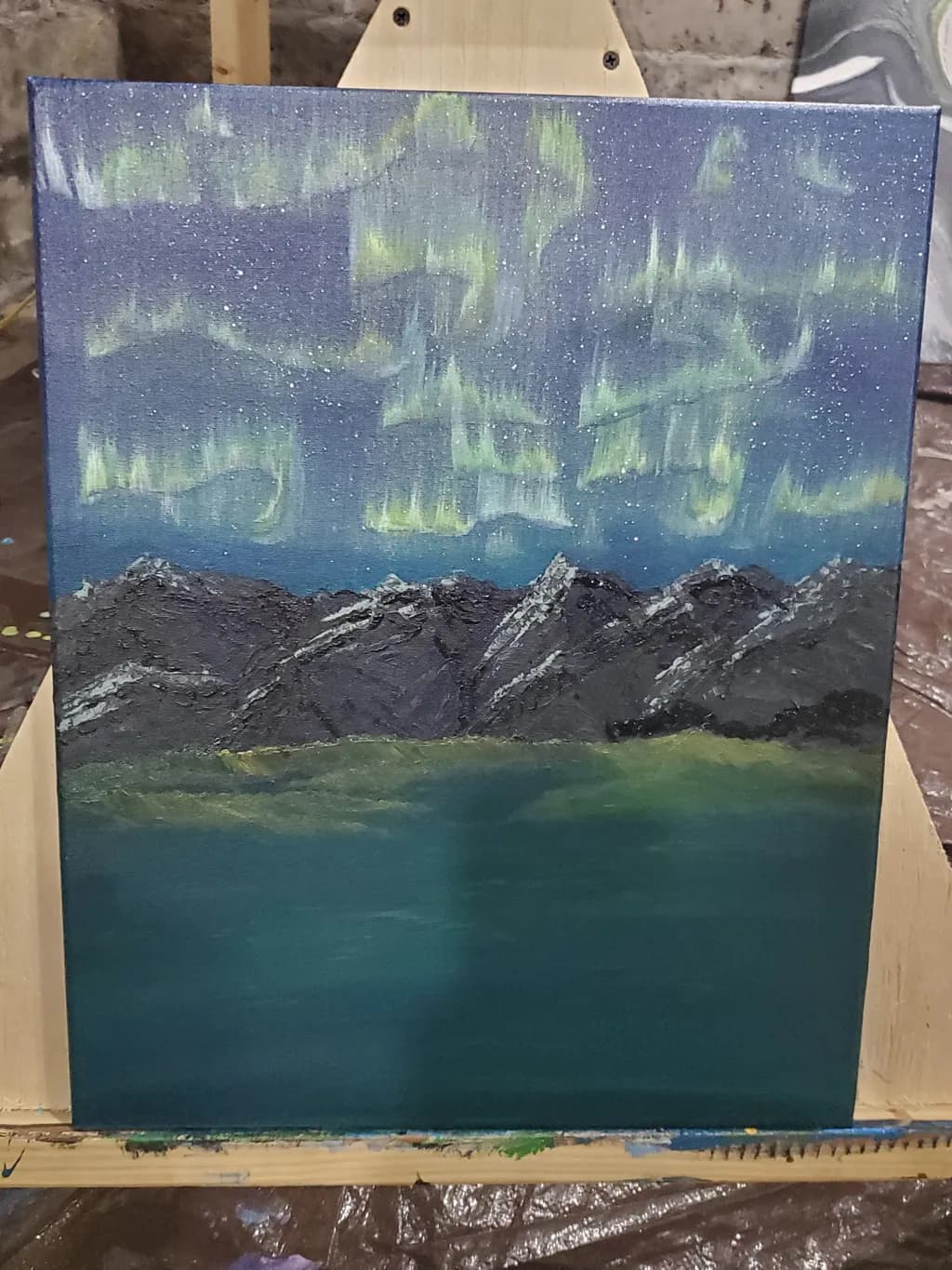 Northern Lights Over Mountains