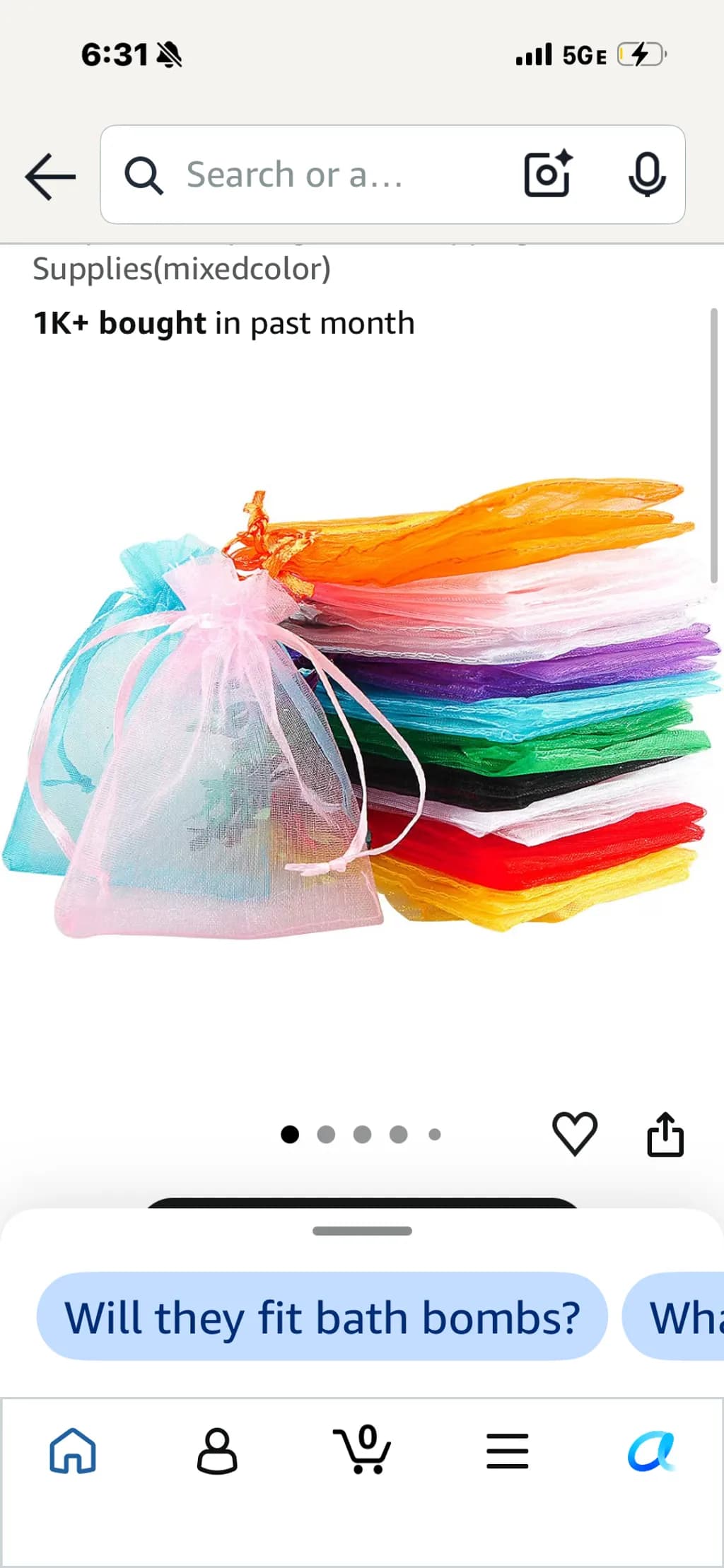Colored Organza Drawstring Bags