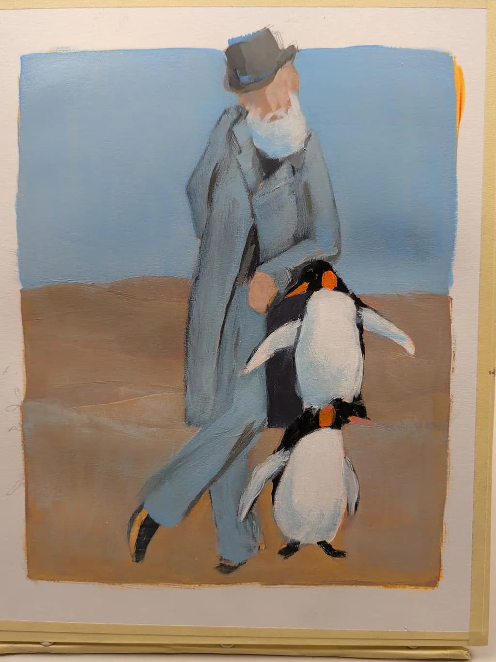Man with Penguins