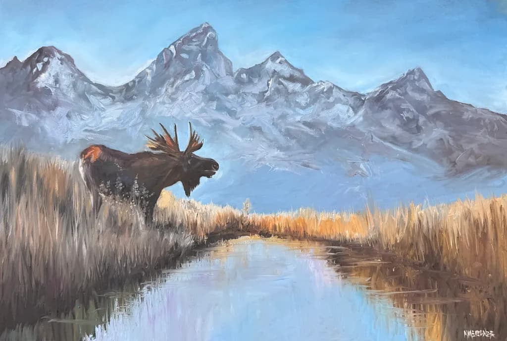 Moose by Mountain Stream