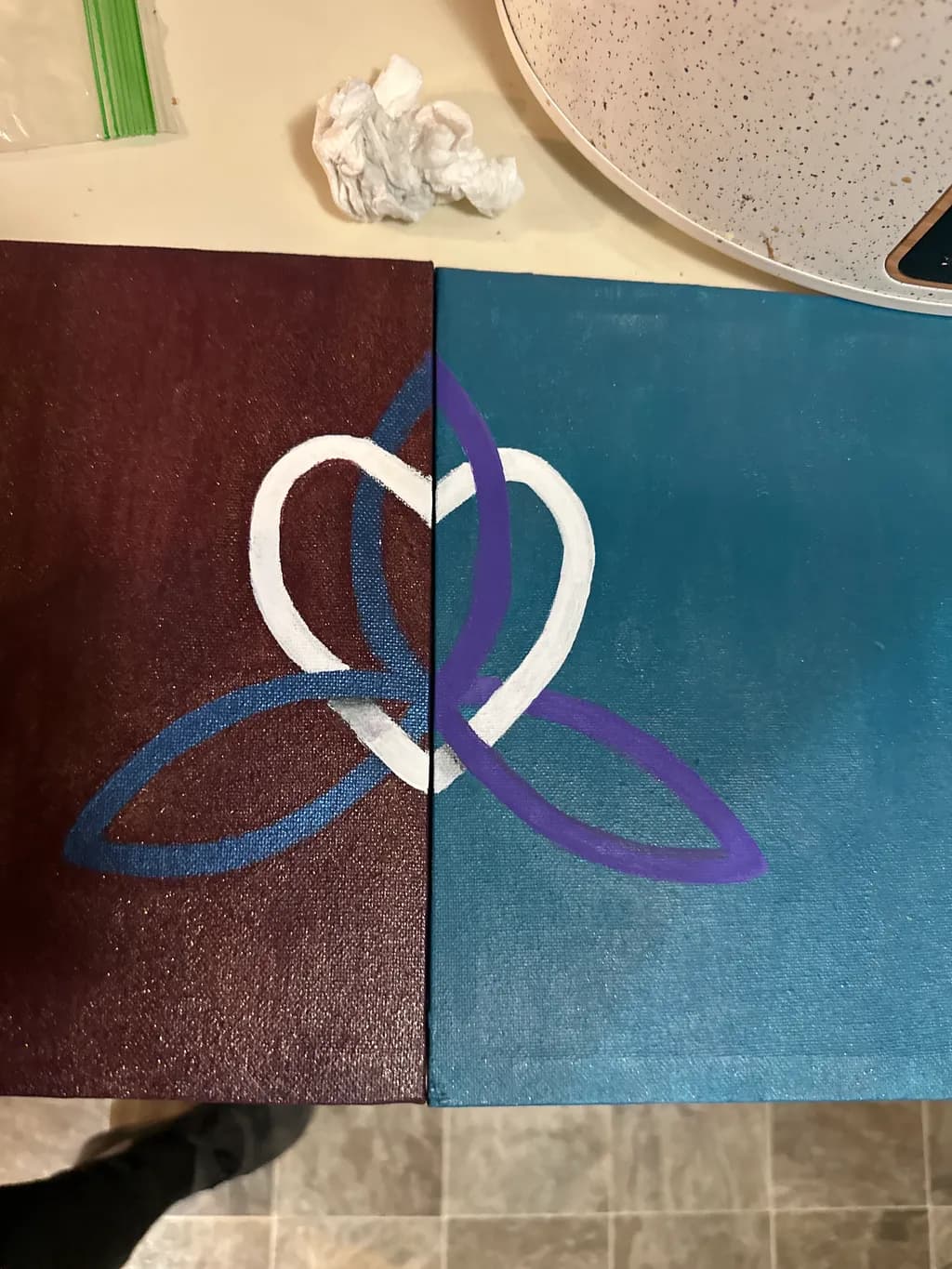 Interwoven Hearts Canvas