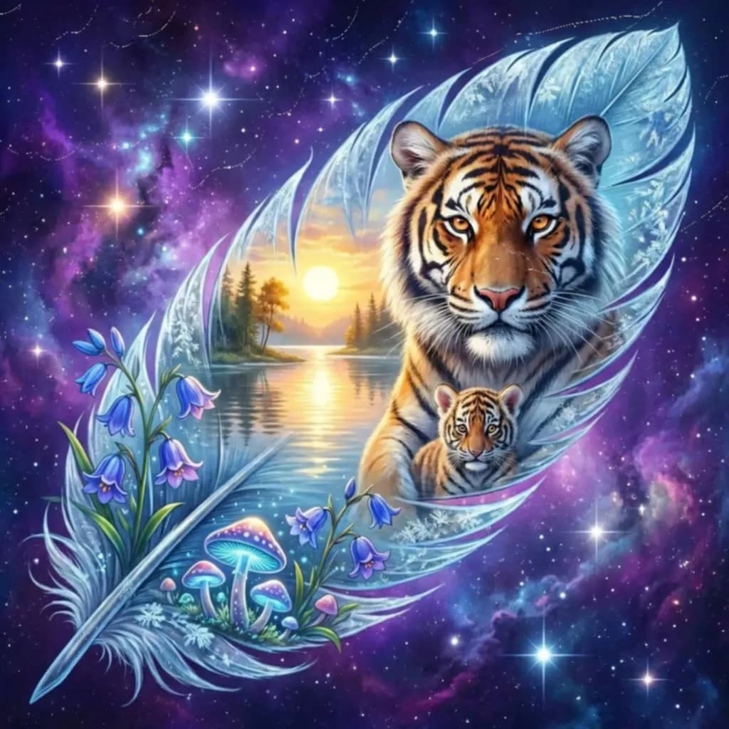 Tiger Feather Reflection