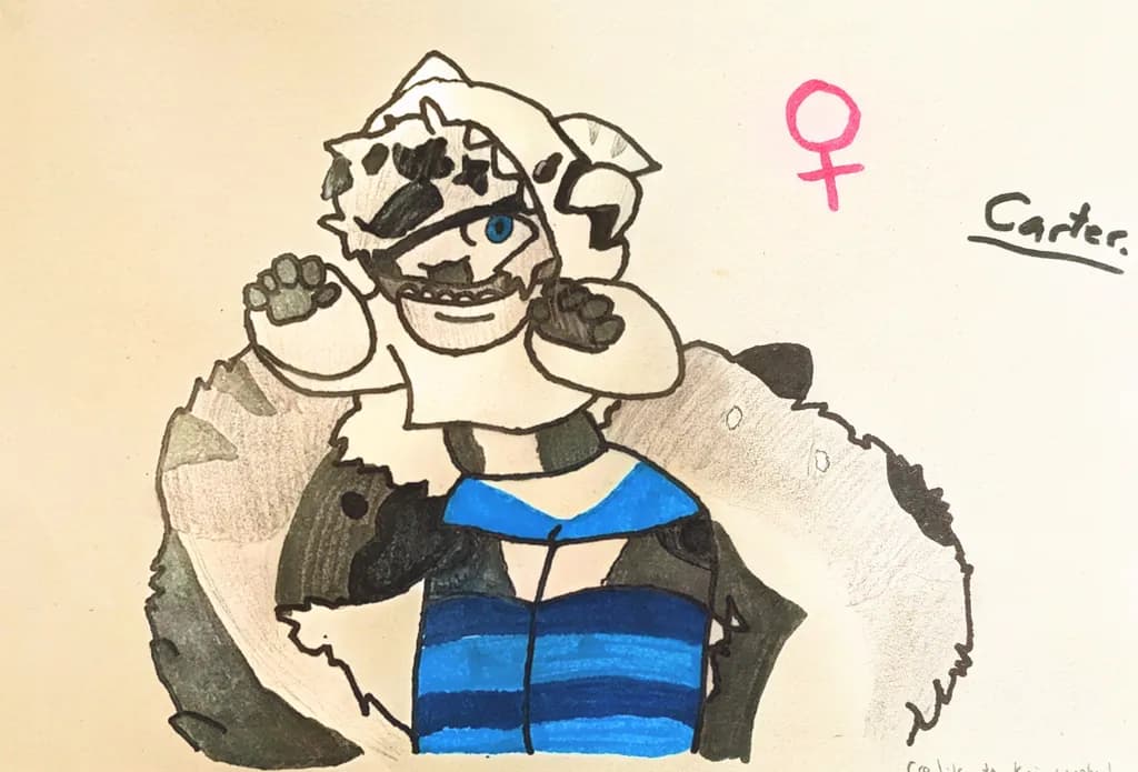 Blue-Striped Shell Character