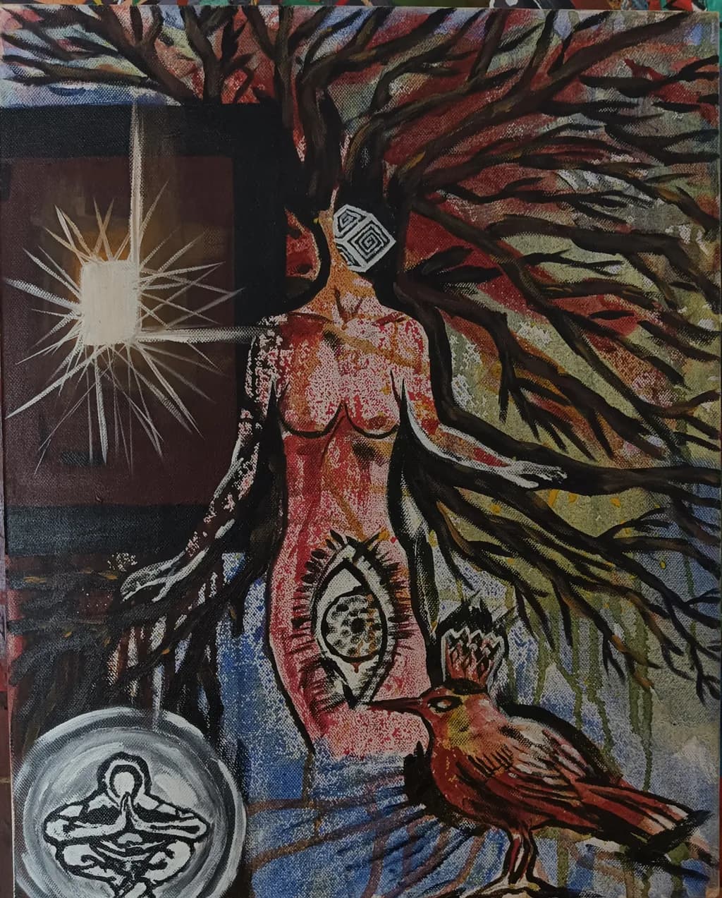 Abstract Figure with Bird