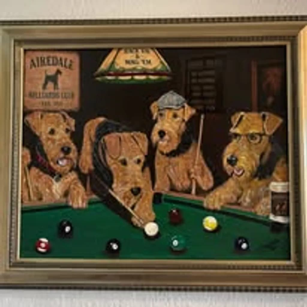 Dogs Playing Pool