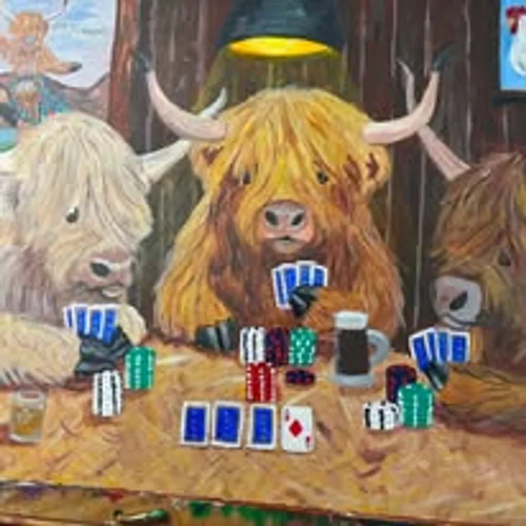 Highland Cattle Poker Night