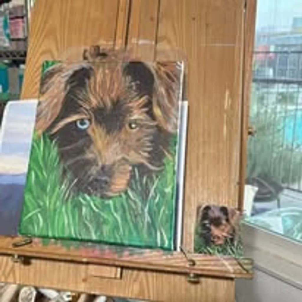 Dog Portrait in Grass