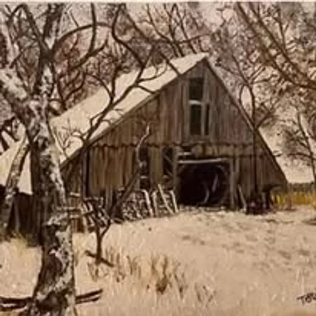 Winter Barn Scene