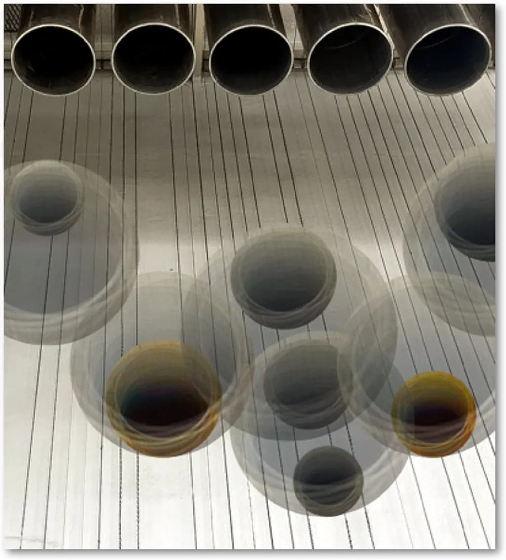 Industrial Circles in Gray and Ochre