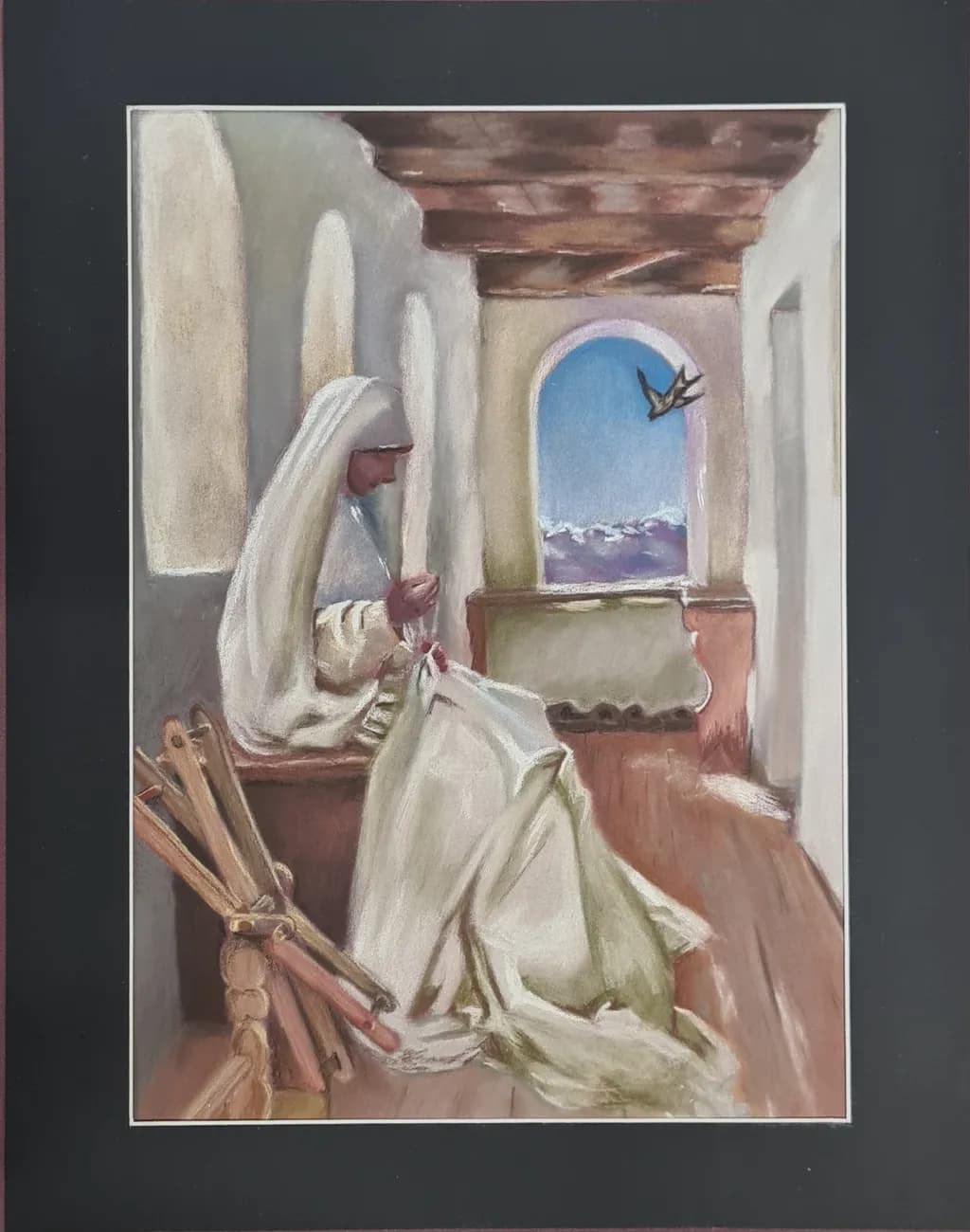 Woman Sewing Indoors