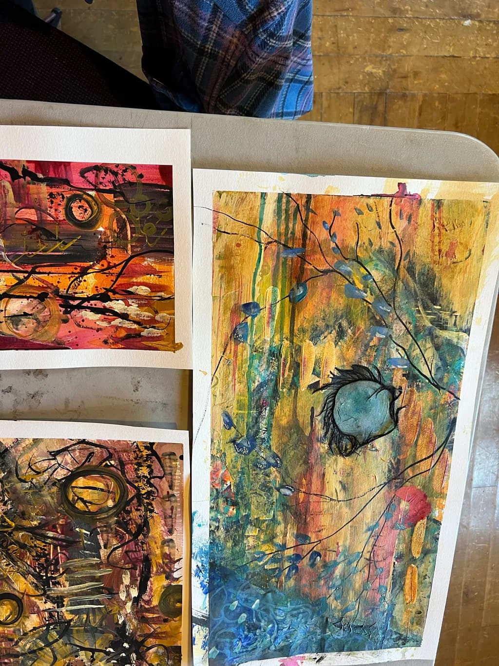 Blue Bird in Abstract Woods