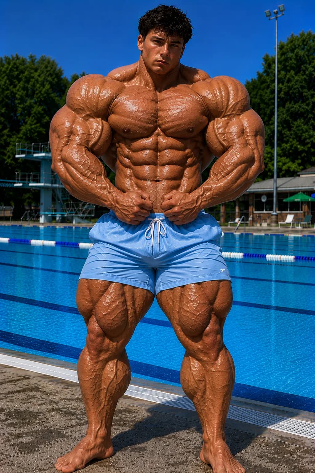 Poolside Muscle Power