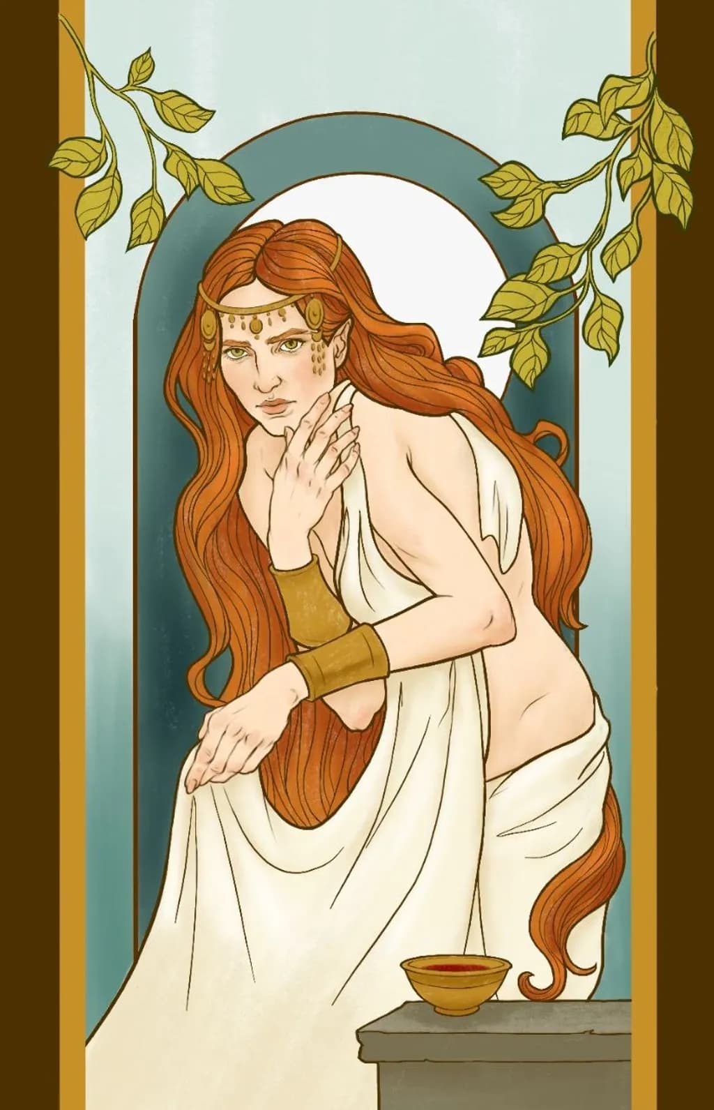 Redhead with Draped Cloth