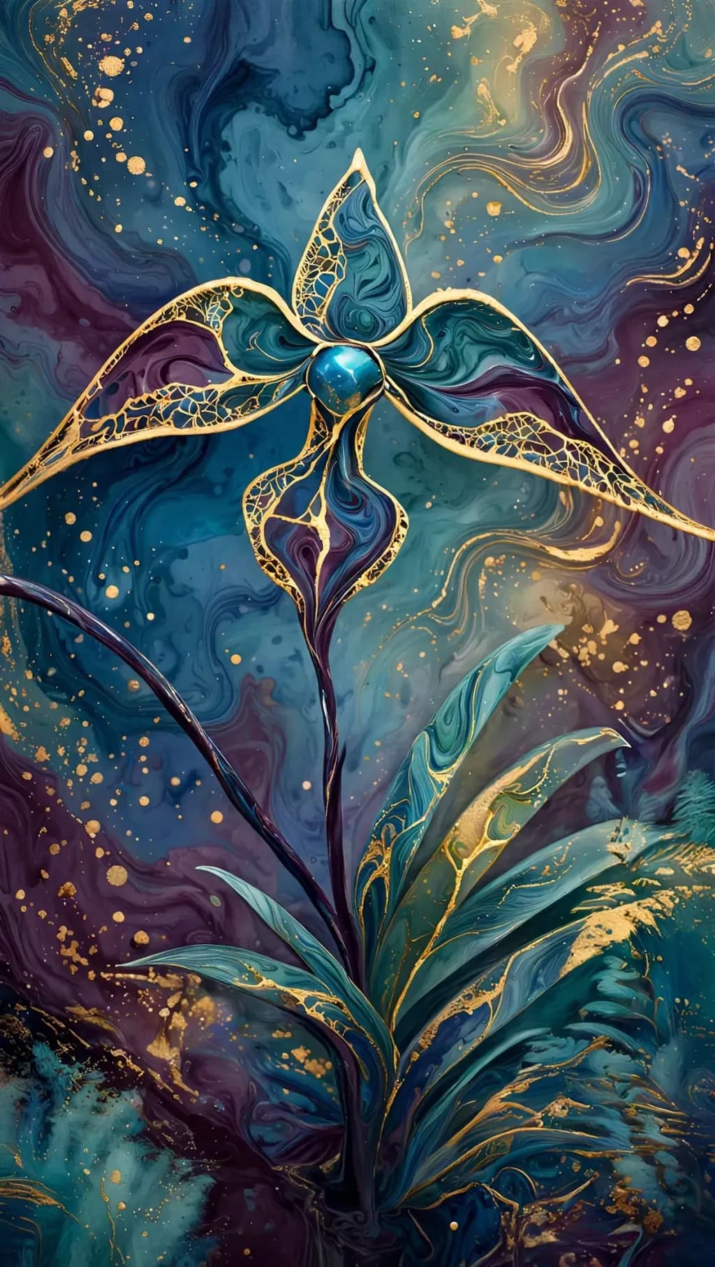 Marbled Gold Flower