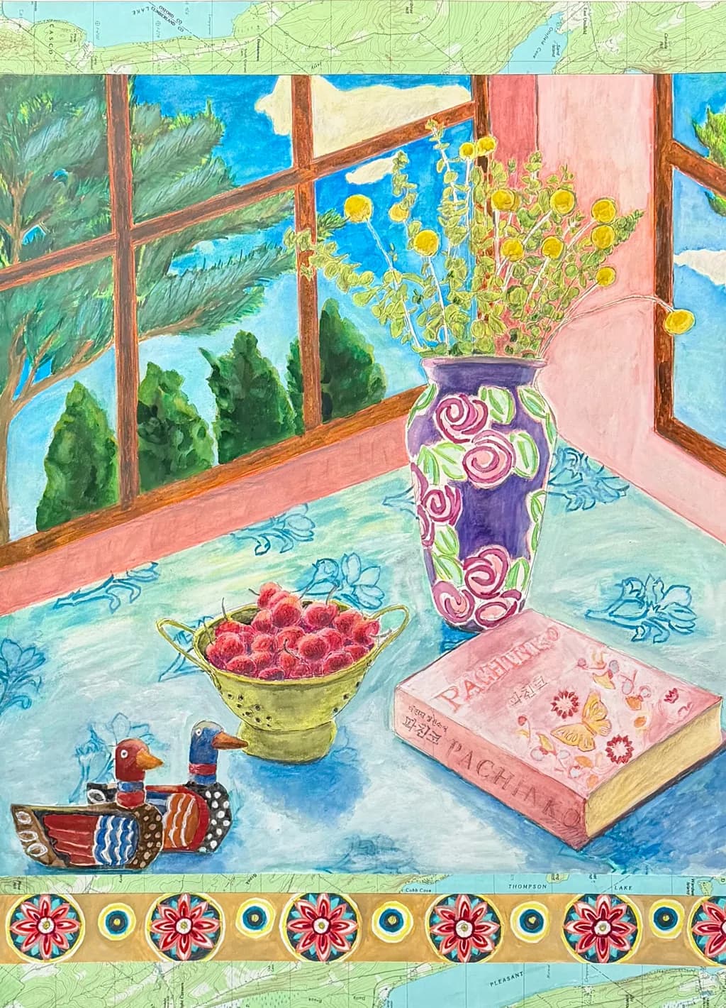 Still Life with Vase and Cherries