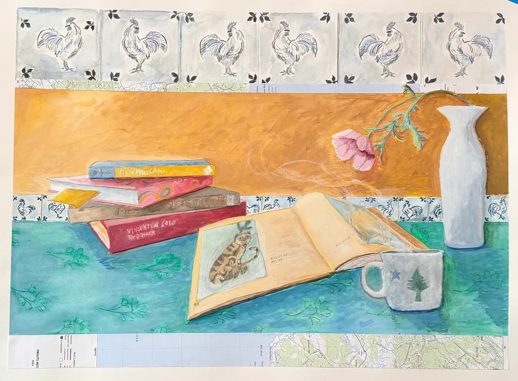 Rooster Tiles Still Life