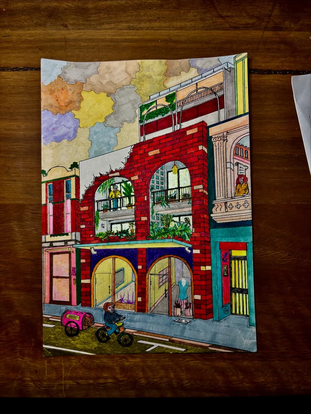 Brick Building Street Scene
