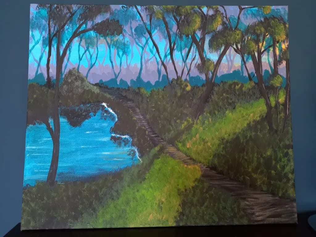 Forest Path and Lake