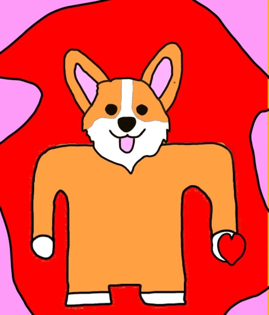 Happy Corgi with Heart