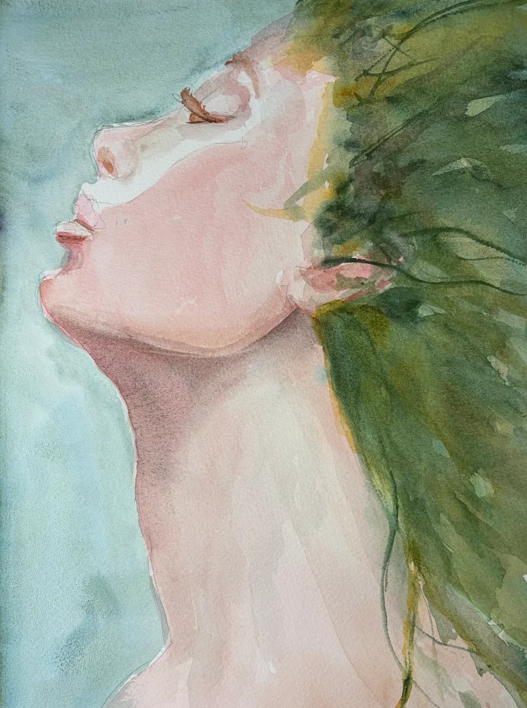 Profile with Green Hair