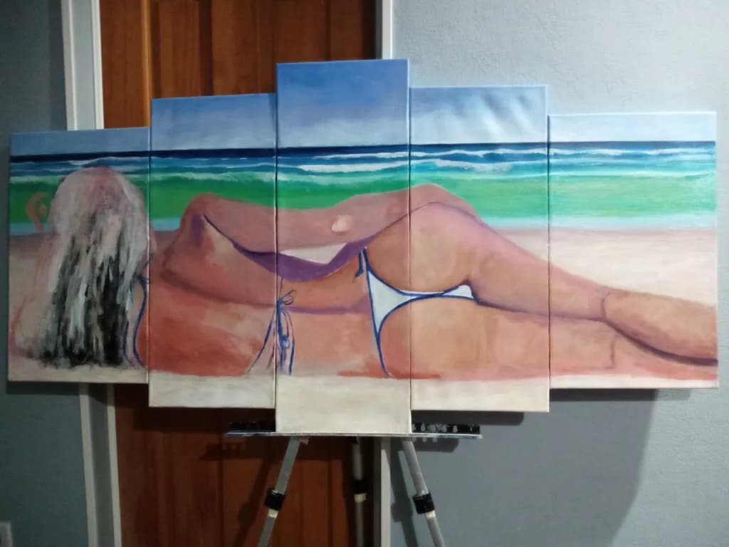 Reclining Figure by the Sea, unfinished oil