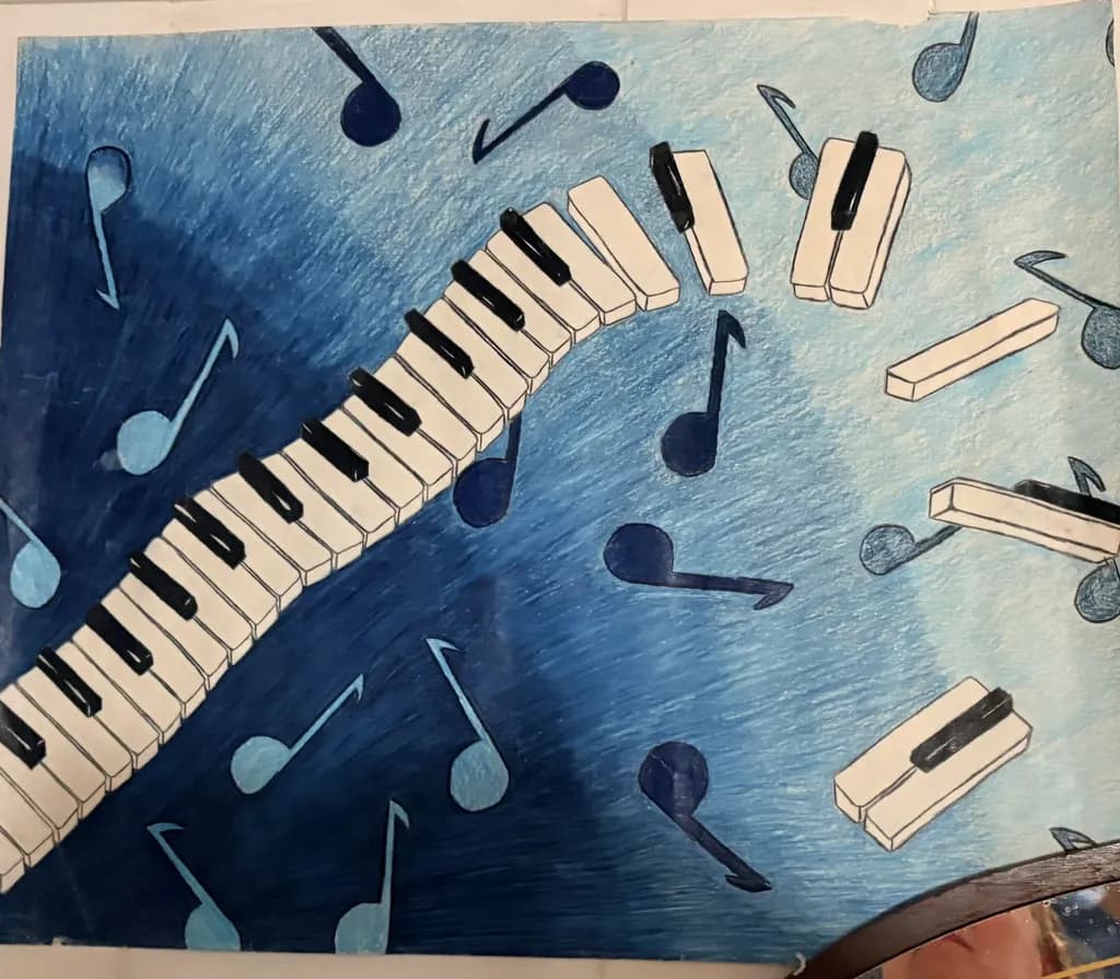 Piano Notes in Blue
