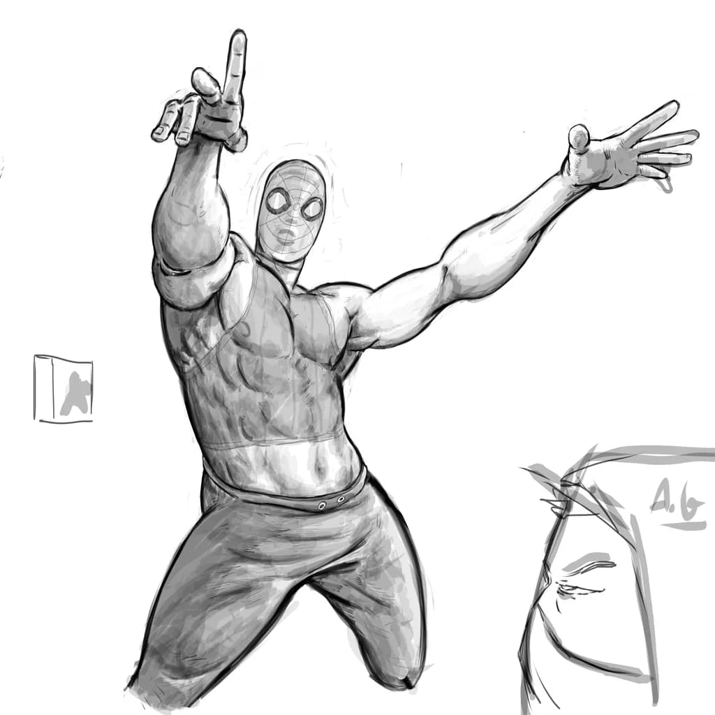 Masked Hero Pose