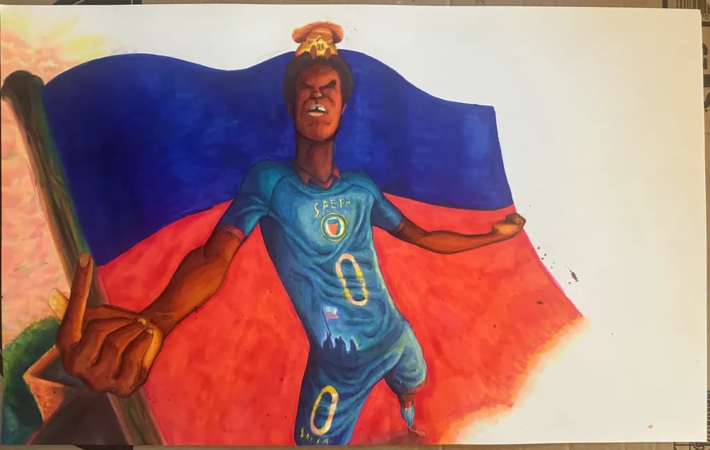 Flag Bearer in Blue