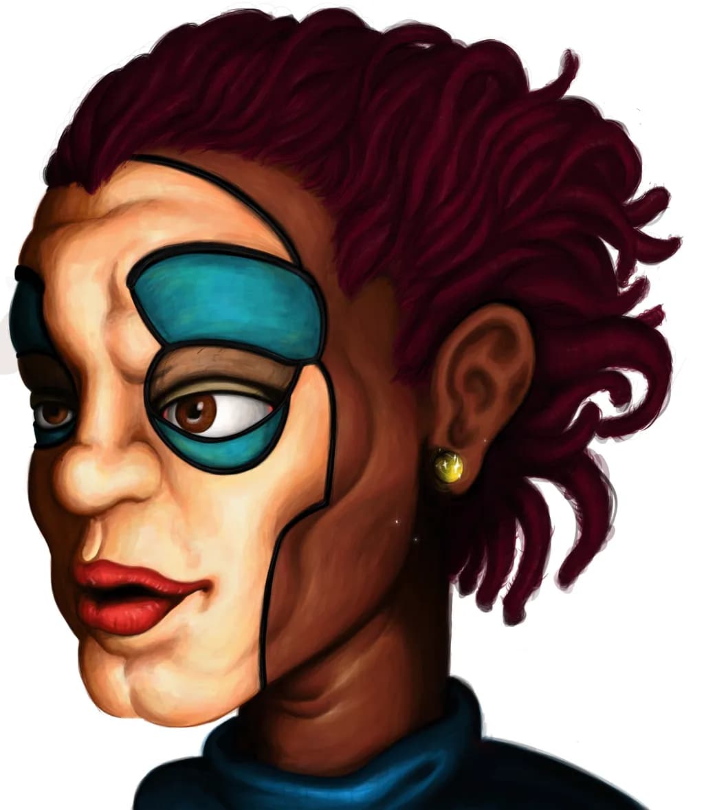 Crimson Mask Portrait