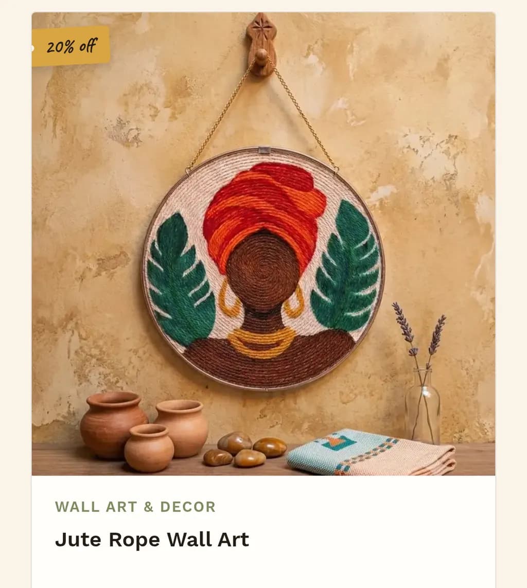 Jute Rope Woman Wall Art