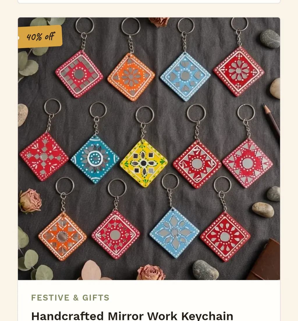 Handcrafted Mirrorwork Keychains