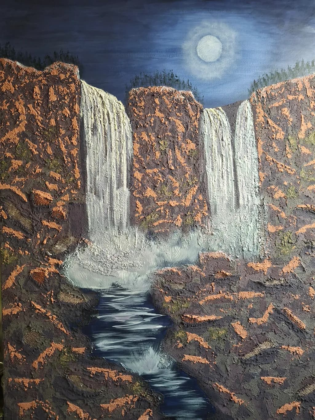 Moonlit Canyon Falls
