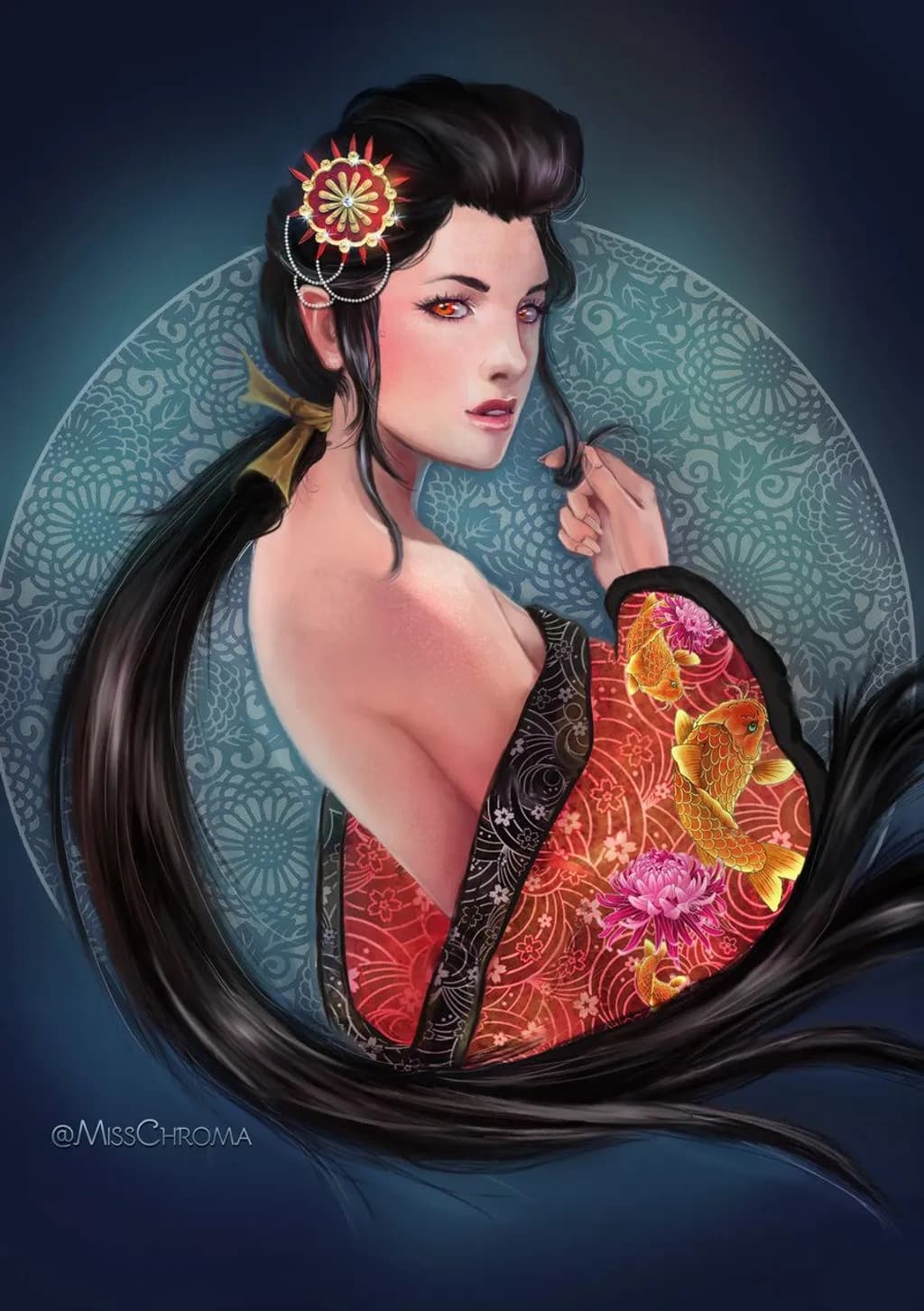 Crimson Koi Geisha