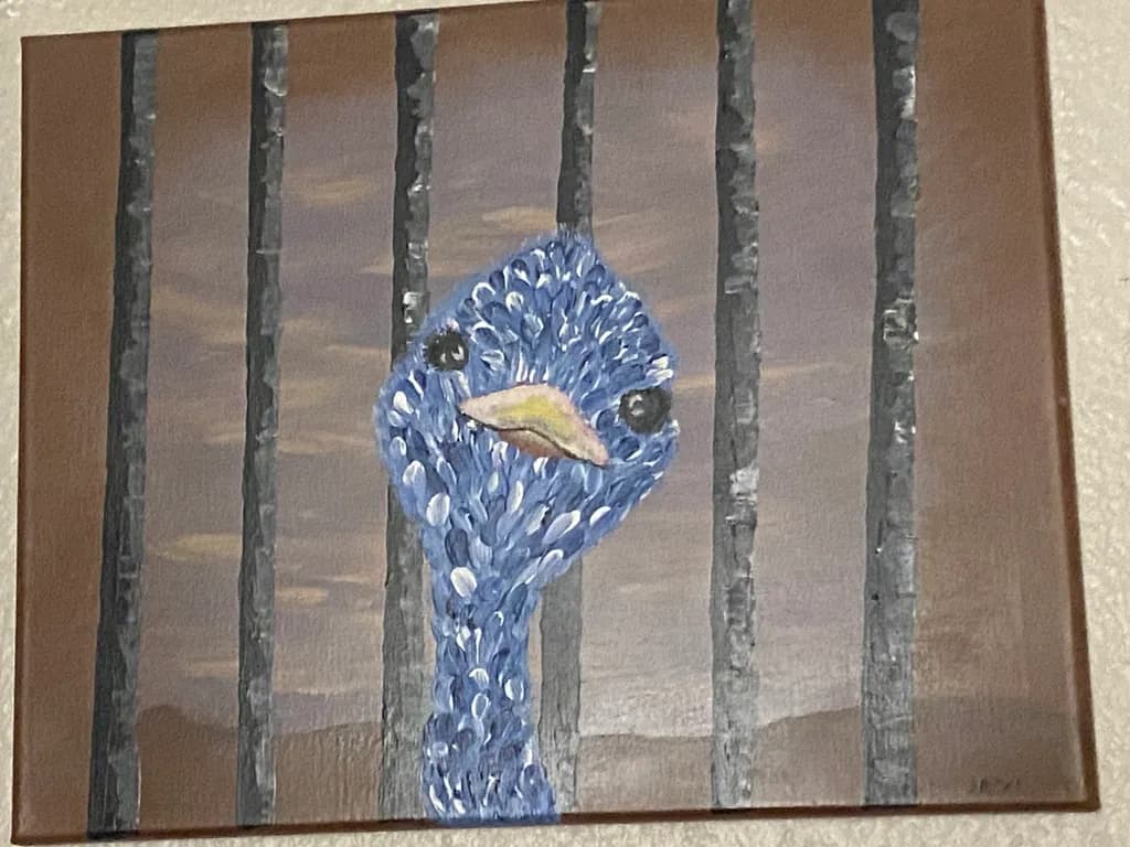 Blue Bird Behind Bars