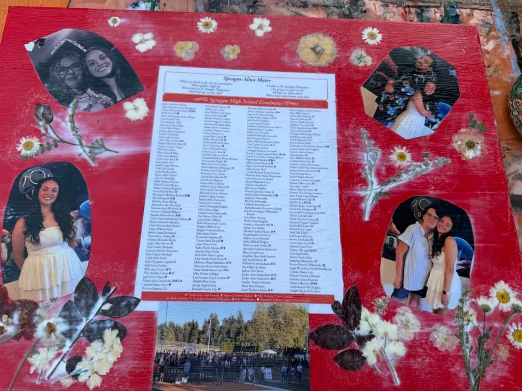 Red Floral Graduation Collage