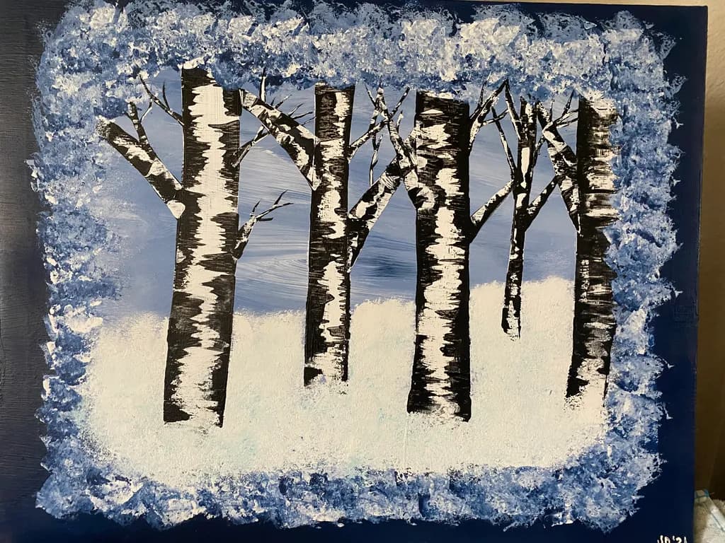 Snowy Birch Forest