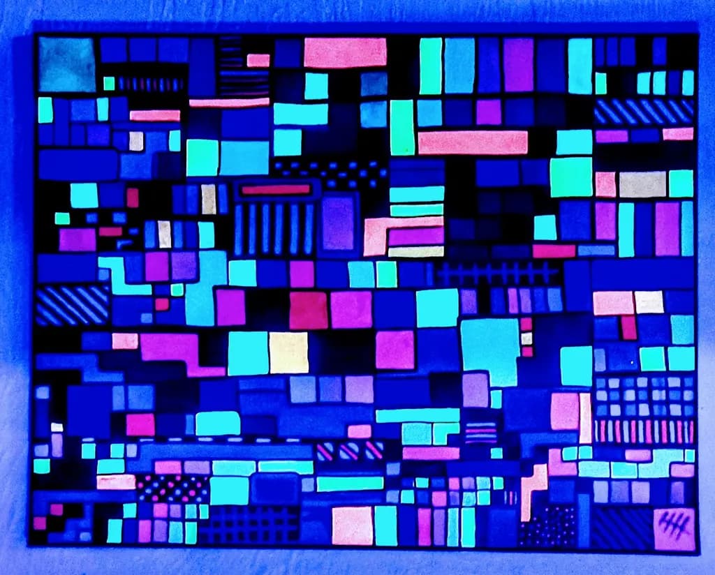 Blue Geometric Mosaic