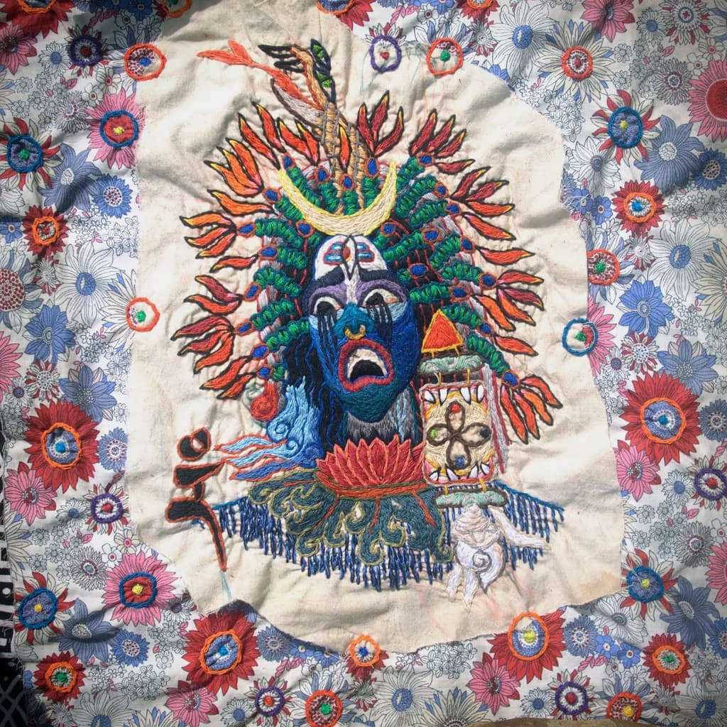 Embroidered Masked Spirit