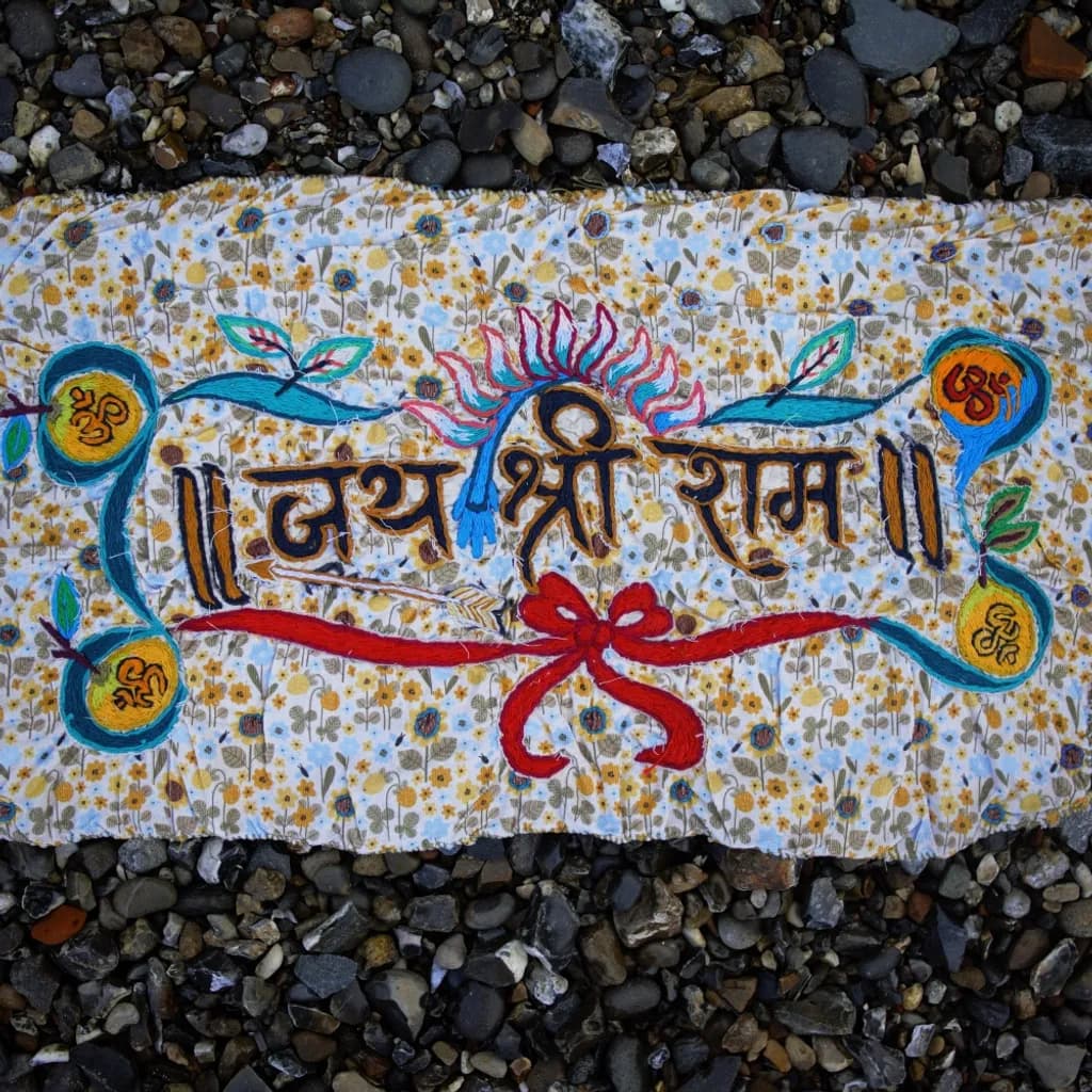 Embroidered Om Banner
