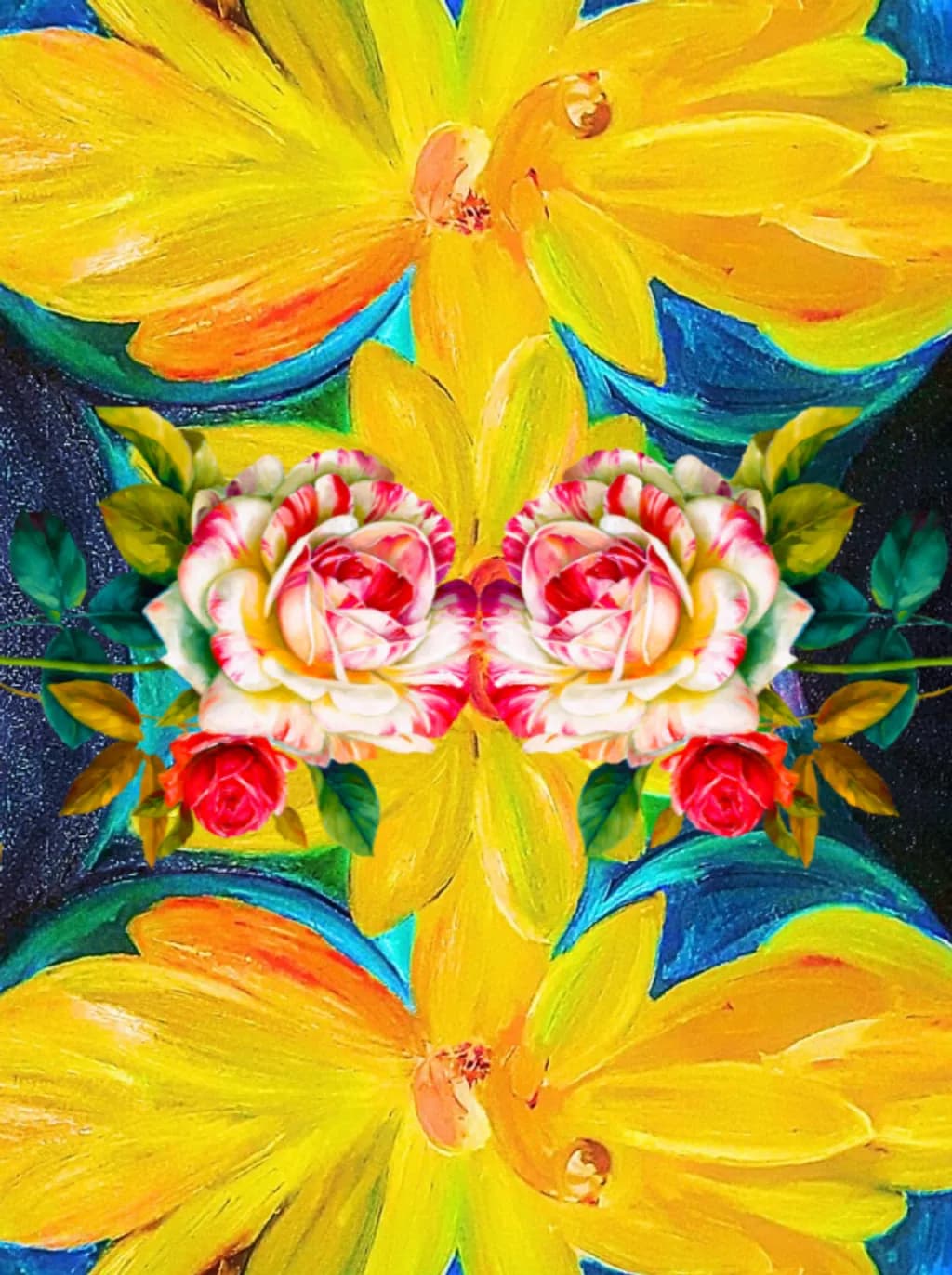 Golden Floral Mirror