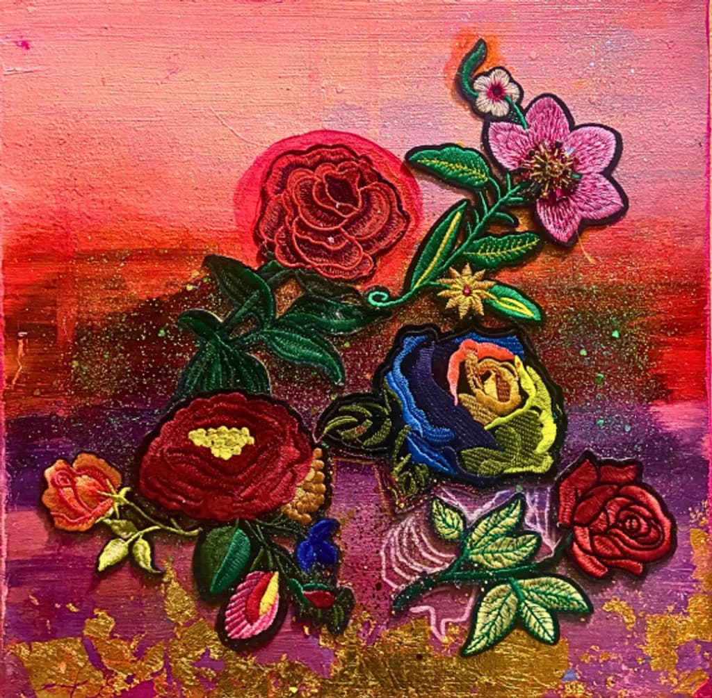 Embroidered Flower Garden