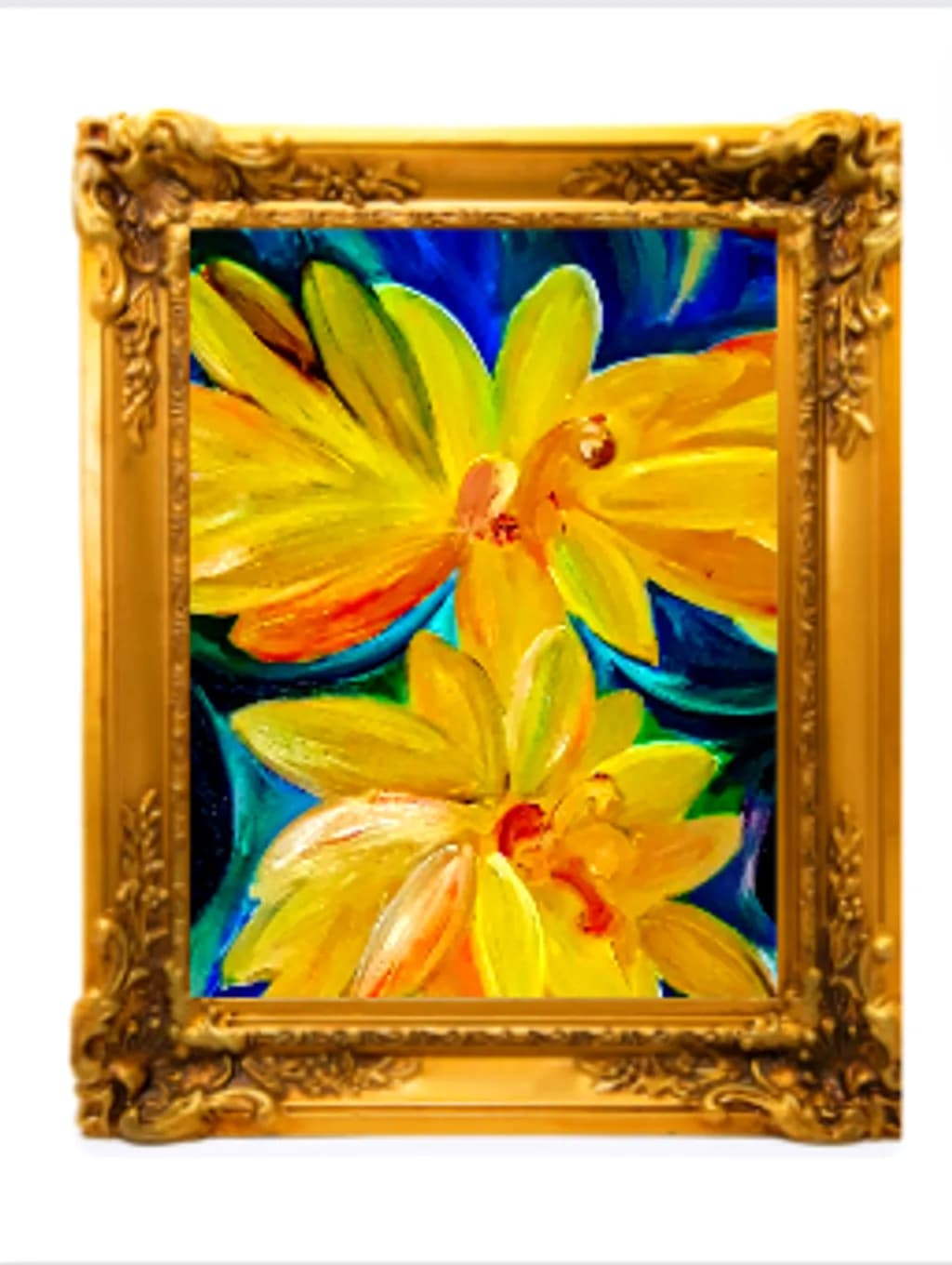 Framed Golden Orchids