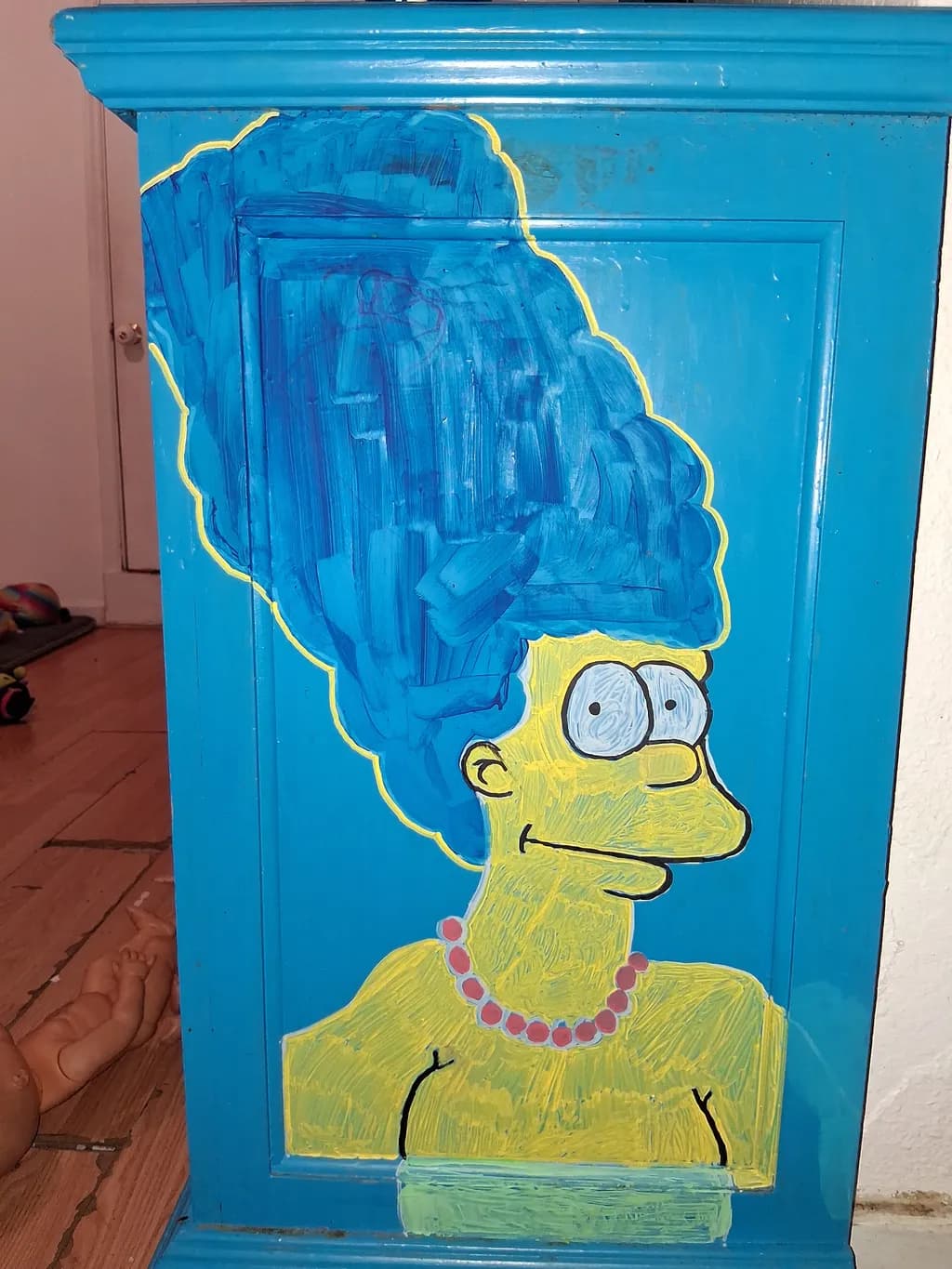 Blue-Haired Cartoon Portrait