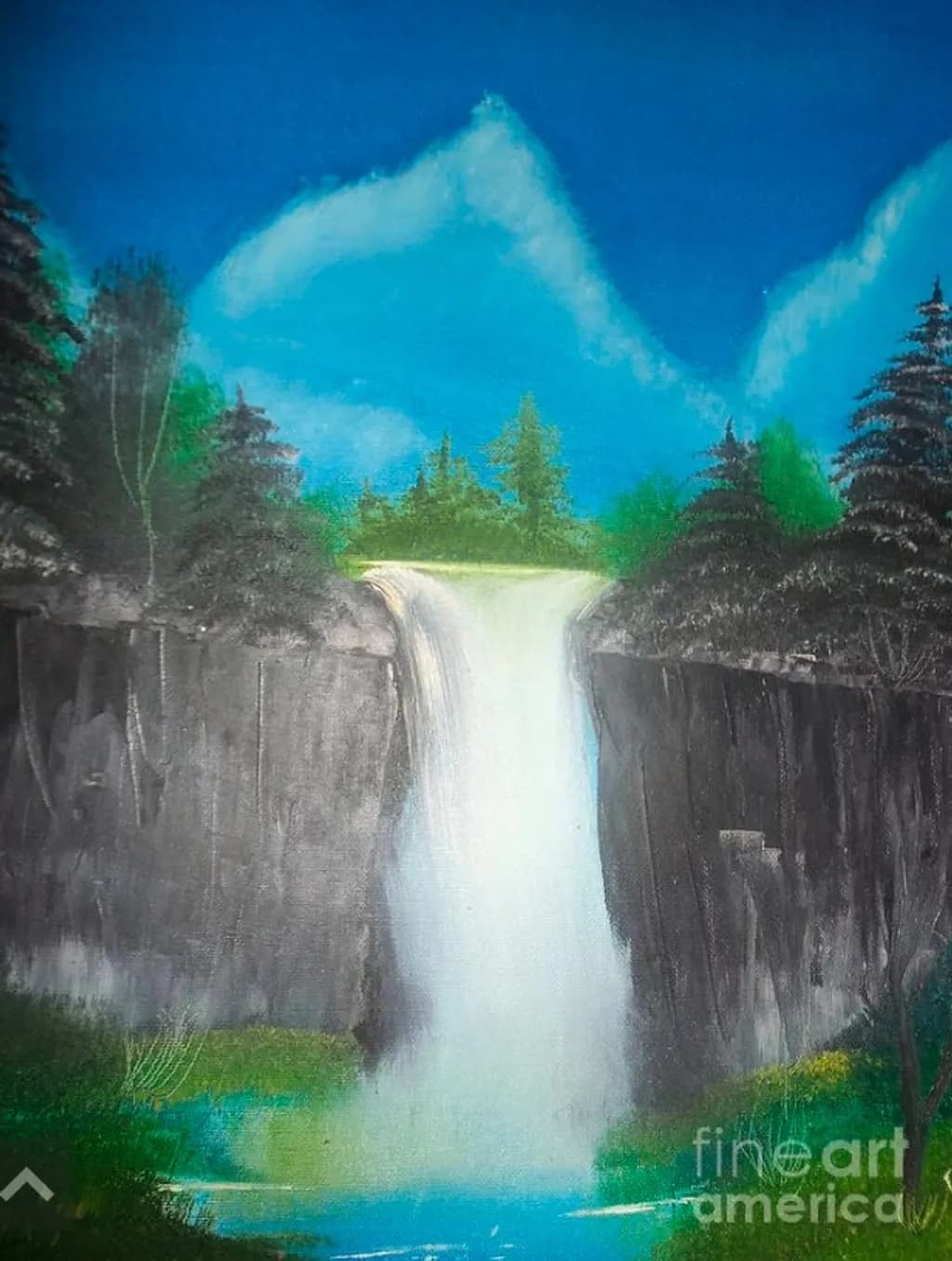 Forest Waterfall Cliffs