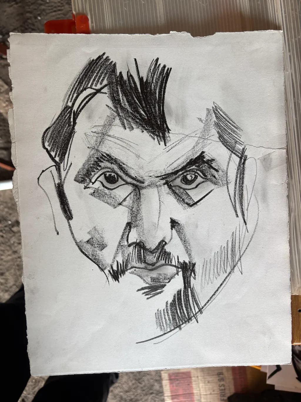 Charcoal Gaze Portrait