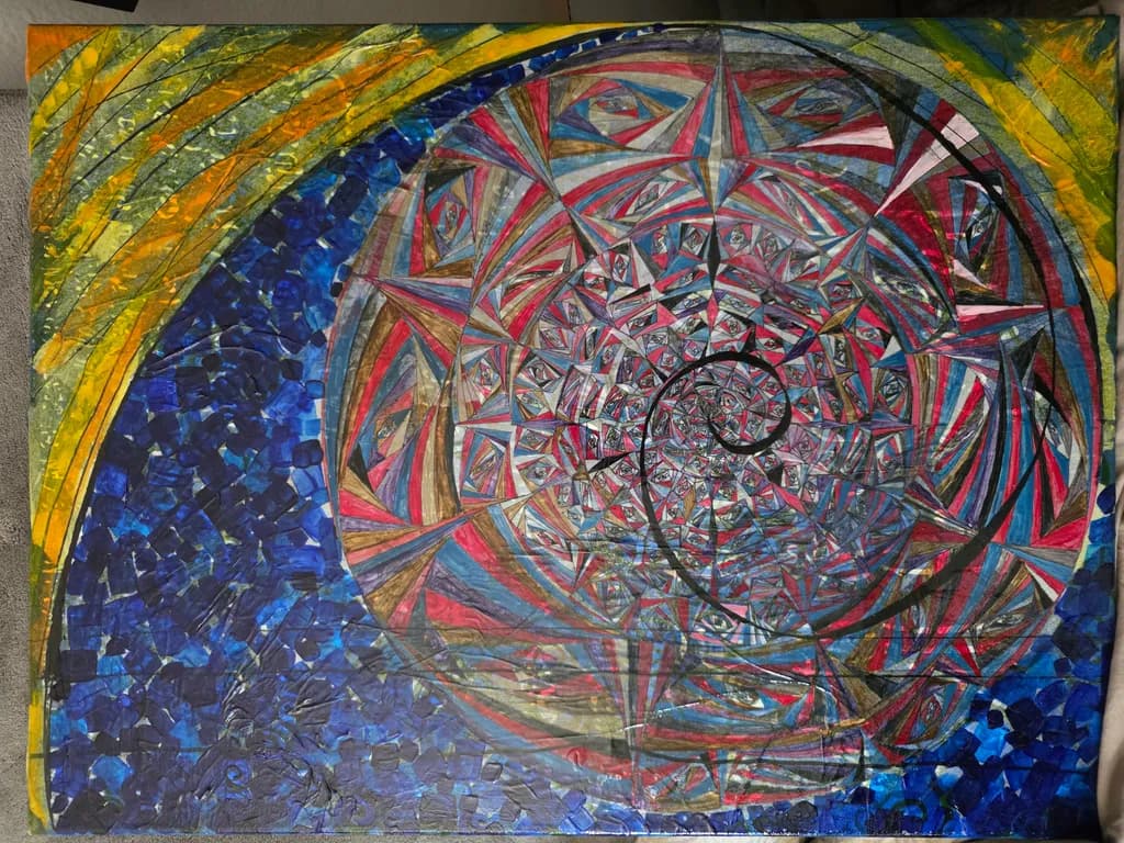 Fractal Orbit in Blue and Crimson