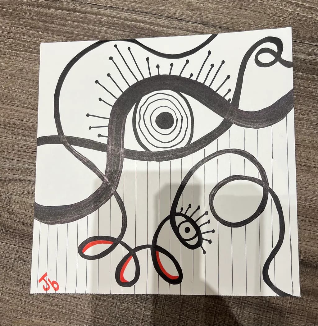 Geometric Eye in Red
