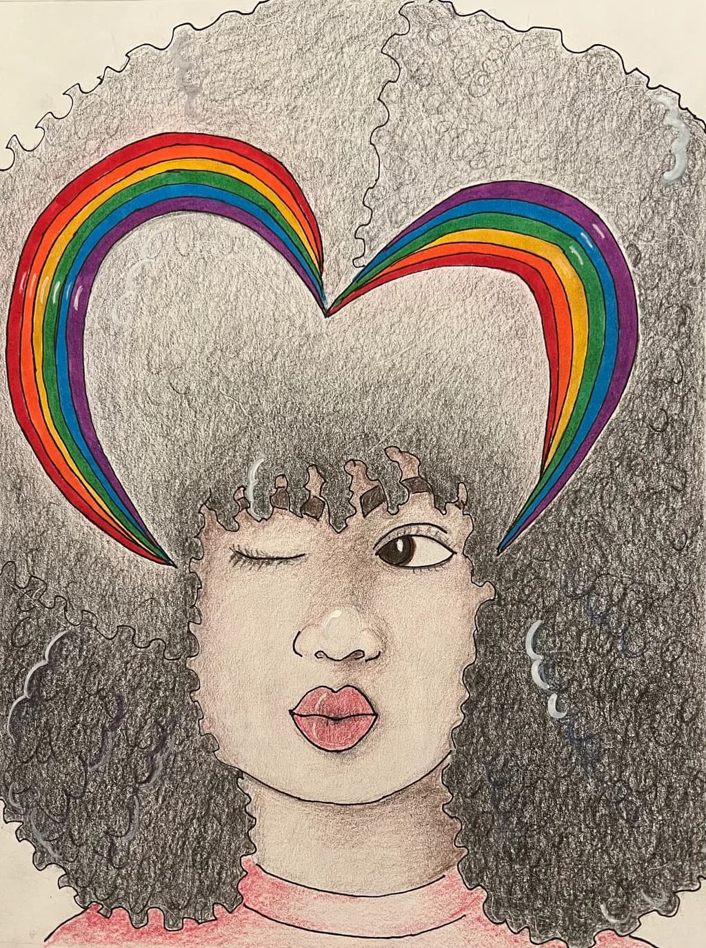 Rainbow Afro Portrait