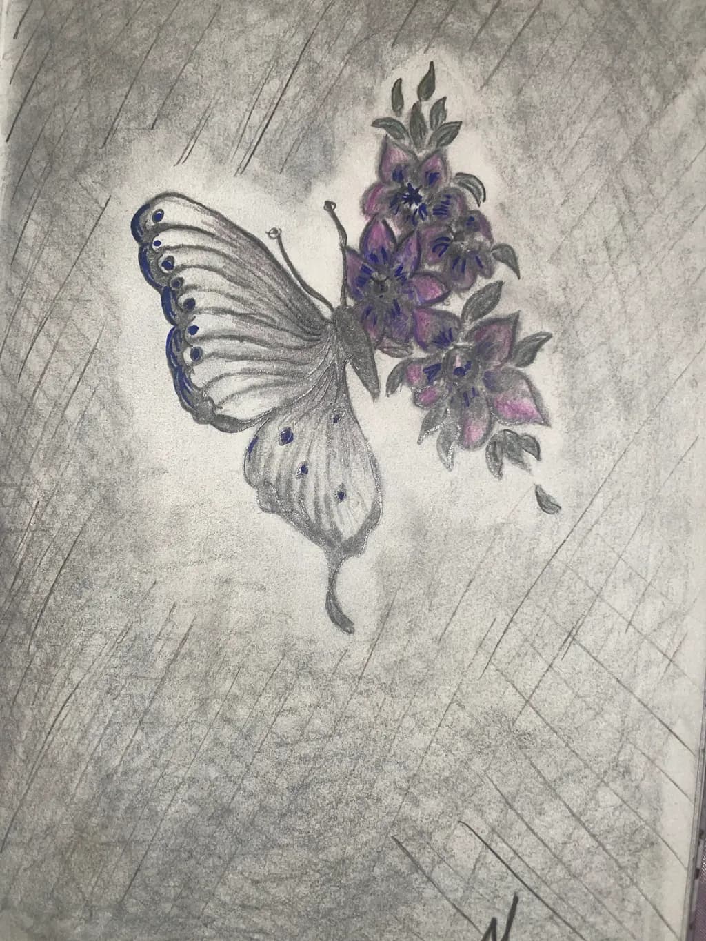 Butterfly Among Flowers