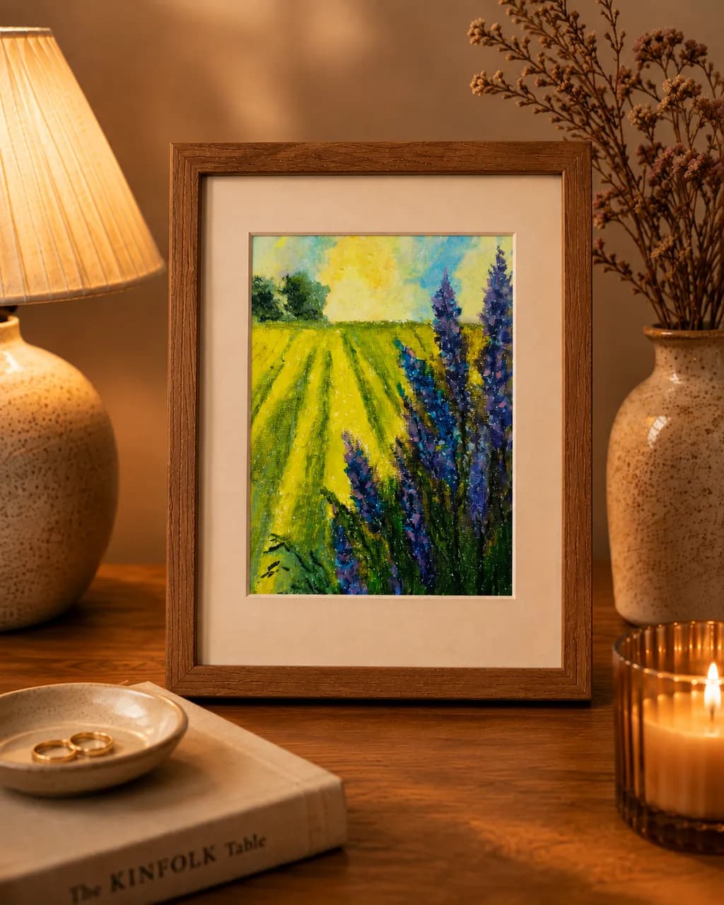 Blue Lupines in Sunlit Fields
